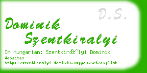 dominik szentkiralyi business card
